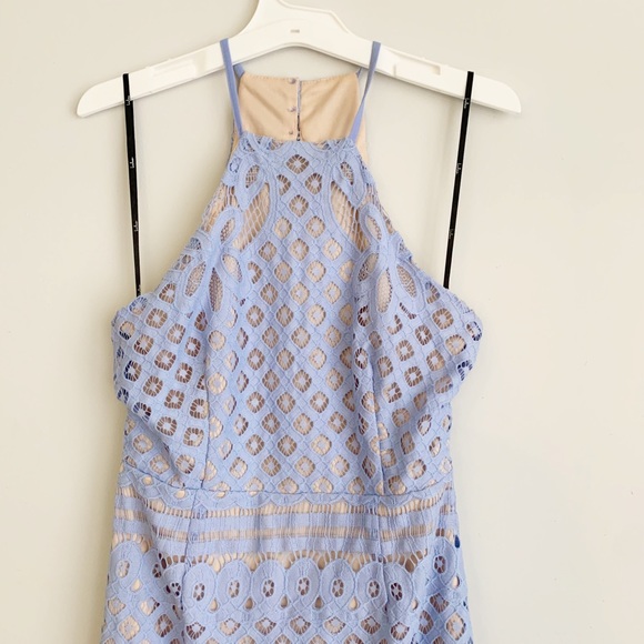 Lulus Steal A Kiss Lace Blue Bodycon Mini Dress - Picture 7 of 16